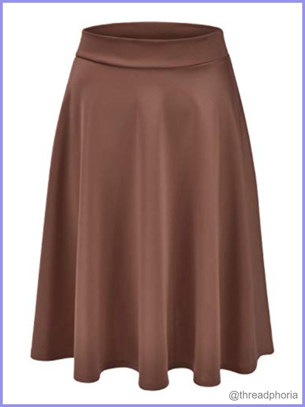 A-Line Midi Skater Skirt Stretchy Flared Casual Comfortable